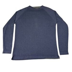 Thinple Sweater Womens Large Blue Thinking Simple Long Sleeve Cashmere Silk